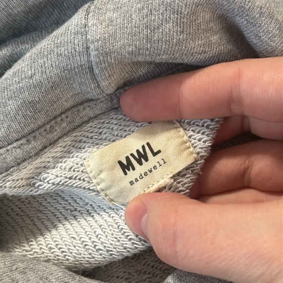 Madewell MWL Gray Terry Relaxed Raglan-sleeve Hoodie Sweatshirt - Picture 13 of 13